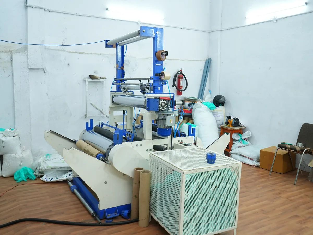 Roll processing machinery inside the manufacturing unit