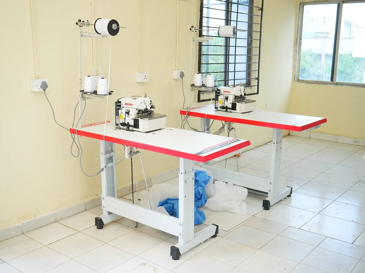 Clean stitching machines inside the manufacturing unit