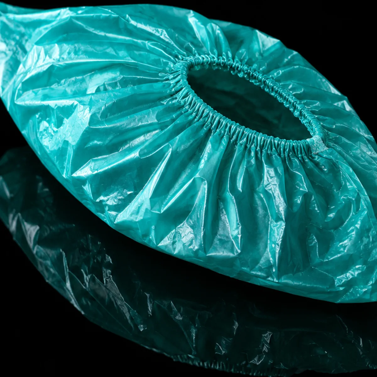 Green disposable shoe cover product photo